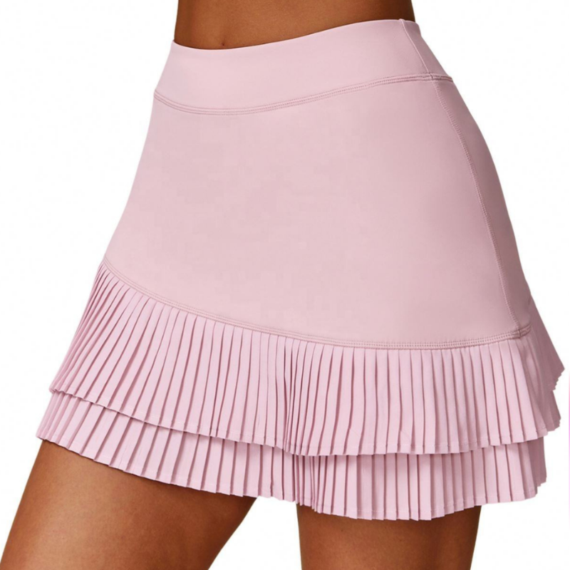 Summer High Waist Safety Shorts Nude Sports Tennis Skirt
