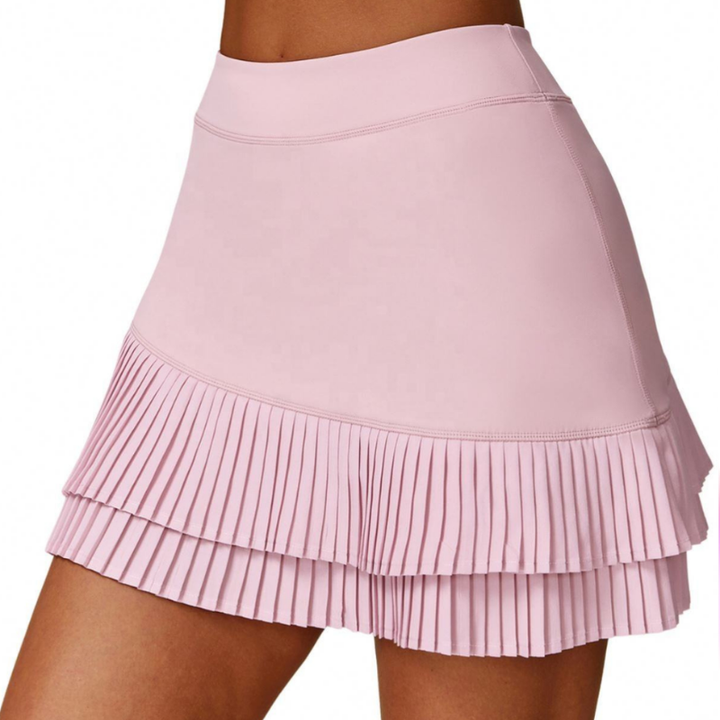 Summer High Waist Safety Shorts Nude Sports Tennis Skirt