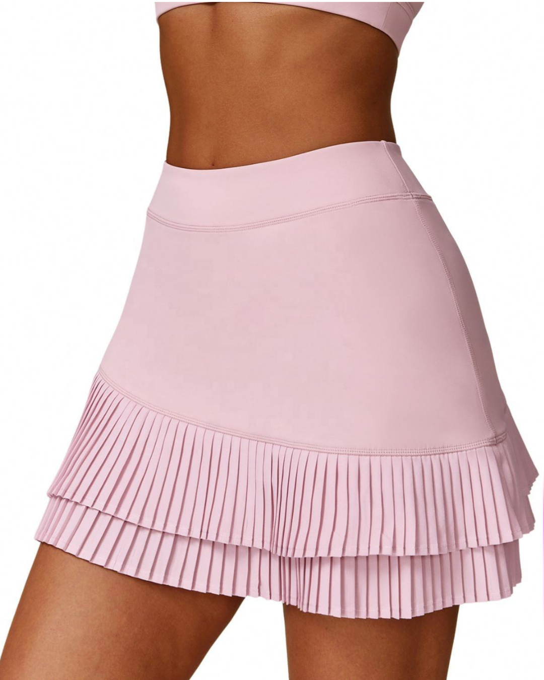 Summer High Waist Safety Shorts Nude Sports Tennis Skirt