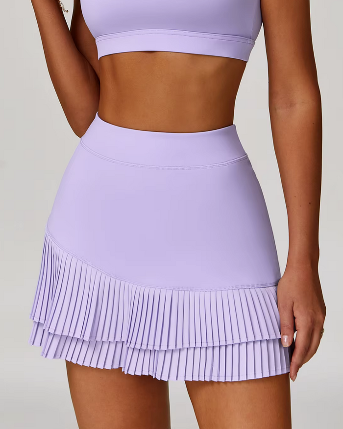 Summer High Waist Safety Shorts Nude Sports Tennis Skirt